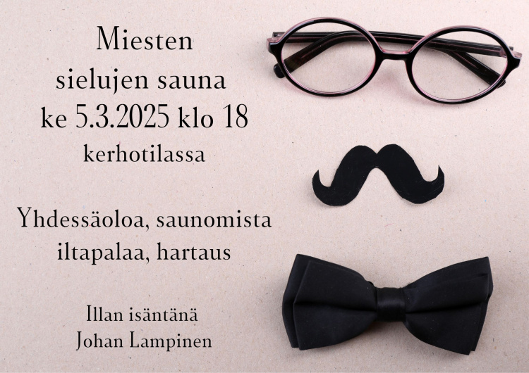 Miesten sielujen sauna Miesten sielujen saunan mainoskuva.