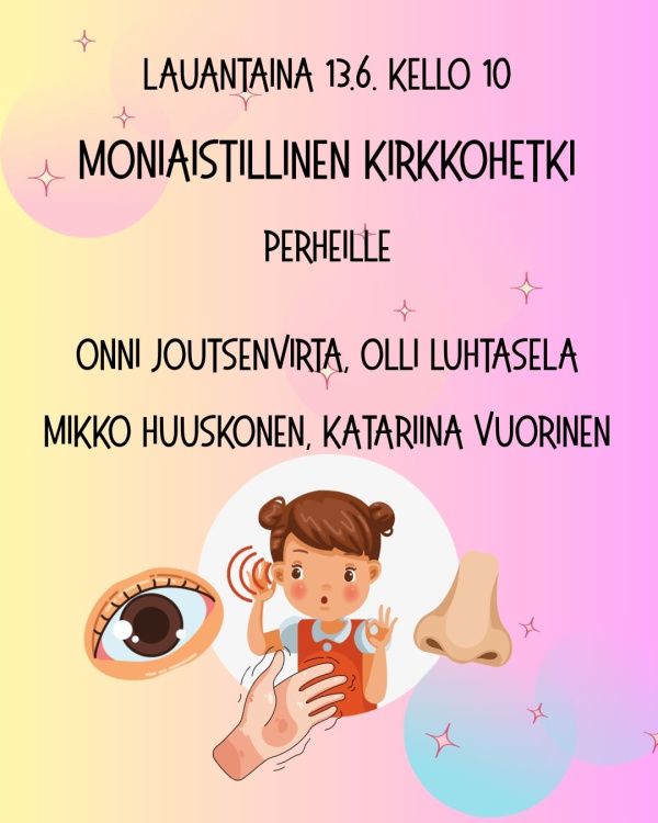 Moniaistillisen kirkkohetken värikäs mainos